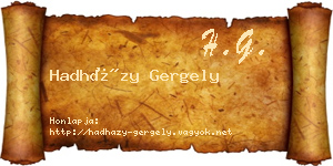 Hadházy Gergely névjegykártya